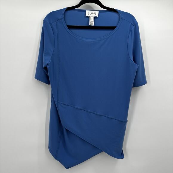 Joseph Ribkoff Top Shirt Tunic Womens 10 Blue Slinky Office Career Stretch - Picture 1 of 9